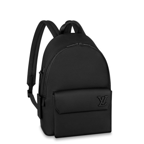 Louis Vuitton/路易威登 22春夏新款A(yù)EROGRAM系列 男士黑色粒面小牛皮黑扣配可拆卸吊飾雙肩背包M57079