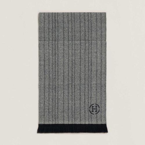  HERMES愛馬仕 22年秋冬 男士 圍巾 Echarpe Panama Rayee H393823T 01