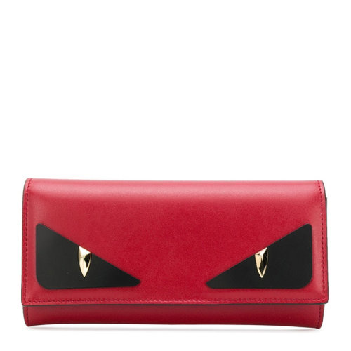 FENDI/芬迪 女士小牛皮小怪獸眼睛裝飾長(zhǎng)款錢夾錢包（無芯片）