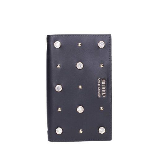 VERSACE JEANS/范思哲牛仔  女包女士黑色皮革時尚百搭斜挎包單肩包  EE3VUBPP6-E71303-E899