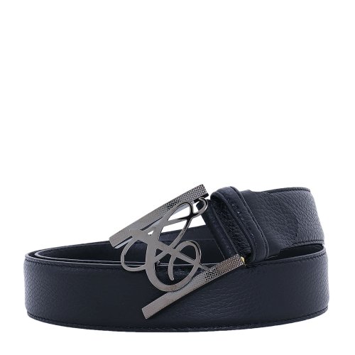 CANALI/康納利 黑色 男士可調(diào)節(jié)純色腰帶 50-KA00191-110 春夏款