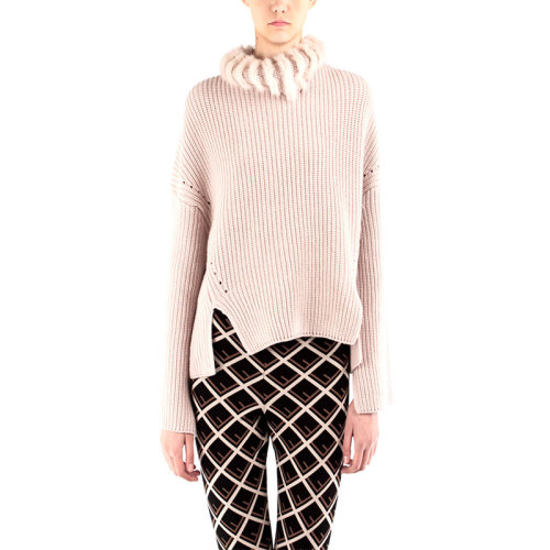 FENDI/芬迪  女裝 女士淡粉色時(shí)尚羊絨套頭秋冬針織衫/毛衣 FZY720A58YF14FO