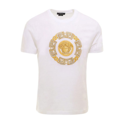 VERSACE/范思哲  男裝 時尚簡約 男士白色棉質短袖T恤 A87386A-6A228806-1001