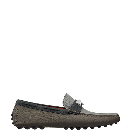 HERMES/愛馬仕 22年秋冬新款 Irving系列 男士灰色/淺灰色/黑色小牛皮莫卡辛鞋樂福鞋H151362ZHG8395