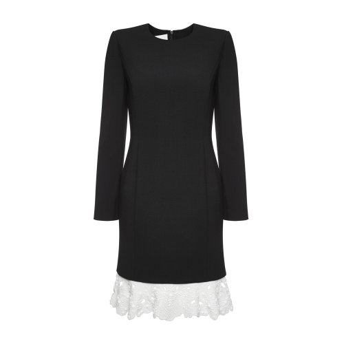 Valentino/華倫天奴 黑色/白色 女士反差色飾連衣裙 UB3VASR55JN0NI 2020年秋冬