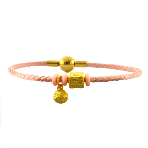 GJY/古金玥 吞金獸寶寶 古法金經(jīng)典皮繩轉(zhuǎn)運珠手鏈