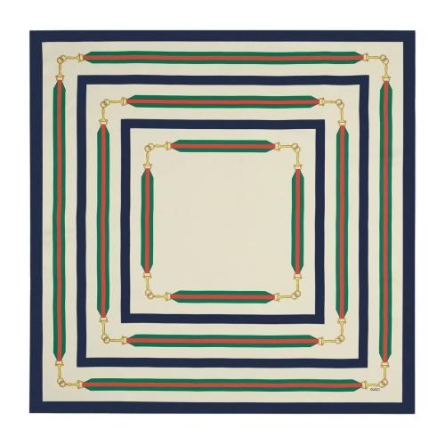  GUCCI古馳 22年秋冬 女士 互扣式雙G馬銜扣真絲圍巾 626781 3G001 9200