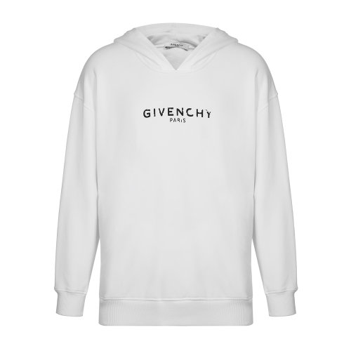 Givenchy/紀(jì)梵希 男裝 紀(jì)梵希 衛(wèi)衣 男 白色衛(wèi)衣 純棉連帽套頭白色做舊破壞字母logo印花設(shè)計(jì) 男衛(wèi)衣 帽衫 上裝 瑕疵特賣（陳列痕跡，不影響使用）