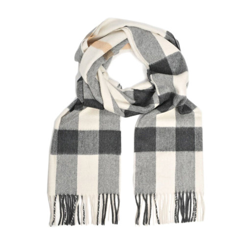 BURBERRY/博柏利 男女同款 中性米色經(jīng)典格紋保暖御寒羊絨圍巾圍脖 3829862