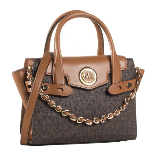 Michael Kors/邁克·科爾斯 CARMEN系列 女士包袋時尚老花Saffiano皮革單肩斜挎手提包