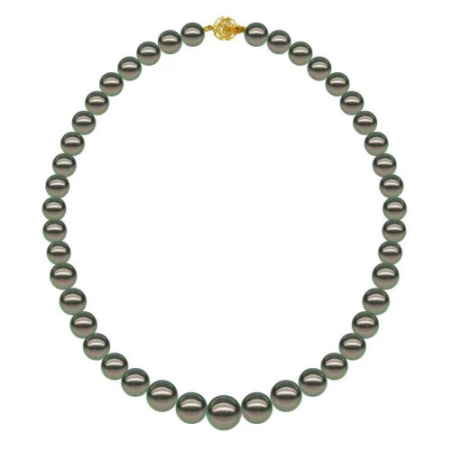 zhuella/珠艾樂 榮華富貴 8-10mm大溪地黑珍珠18K金項鏈