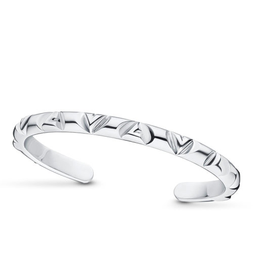 Louis Vuitton/路易威登 經(jīng)典款LV VOLT系列 18k金白金徽標(biāo)字母造型徽標(biāo)刻印手鐲Q95968