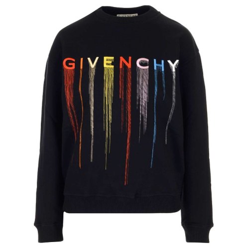 Givenchy/紀(jì)梵希  女裝 品牌字母 女士黑色棉質(zhì)圓領(lǐng)衛(wèi)衣 BWJ0193Z3R-001