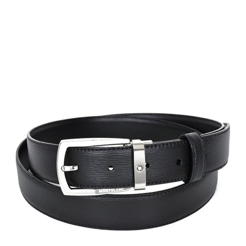 MontBlanc/萬寶龍 男士經(jīng)典黑色卡扣腰帶皮帶 124208