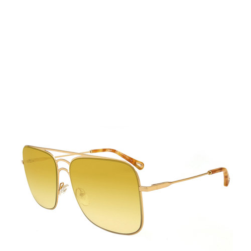 CHLOE/克洛伊 蔻依 飛行員 方形 雙梁 金屬鏡框 太陽鏡 漸變色鏡片 墨鏡 眼鏡 CE140S 58mm CHLOE 克洛伊