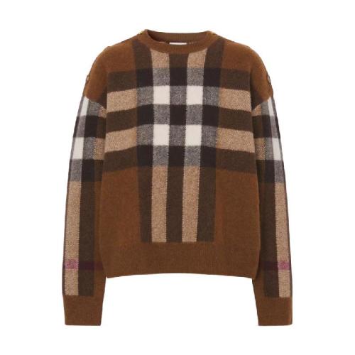  BURBERRY 22年秋冬 女士 格紋羊毛混紡針織衫 80484441
