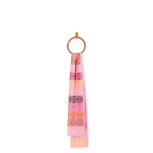  LOEWE羅意威 22年秋冬 女士 圍巾 Anagram lines scarf in wool and cashmere F603253X01-7023