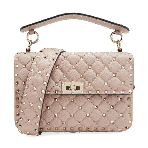 Valentino/華倫天奴  女包女士皮革時尚百搭鉚釘裝飾手提斜挎單肩包  TW2B0E87AVB 0NO