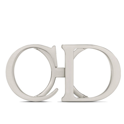 DIOR/迪奧 男士CD標(biāo)志黃銅鍍鈀飾面皮帶扣35毫米4900PLMET_H02K