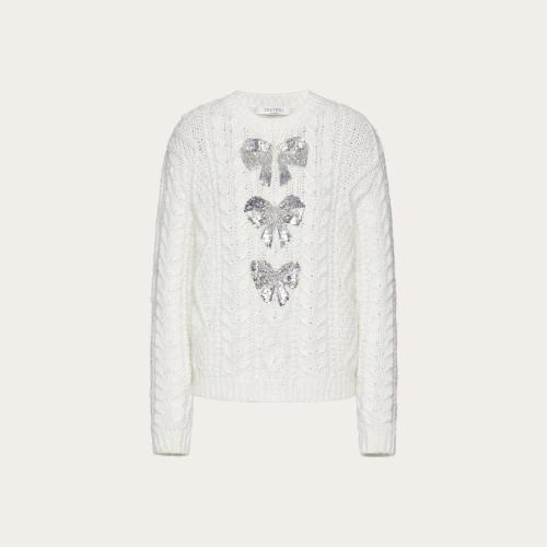  VALENTINO華倫天奴 22年秋冬 女士 針織衫 PULL BRODé EN MOHAIR MéLANGé XB3KC30Y6V0CZ7