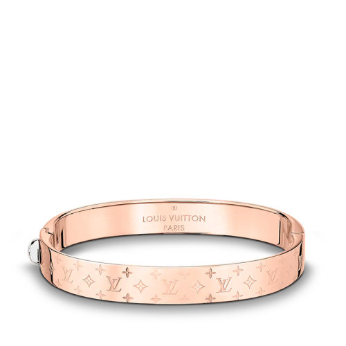 Louis Vuitton/路易威登 22春夏新款NANOGRAM STRASS系列 鍍玫瑰金黃銅徽標刻印手鐲M00254