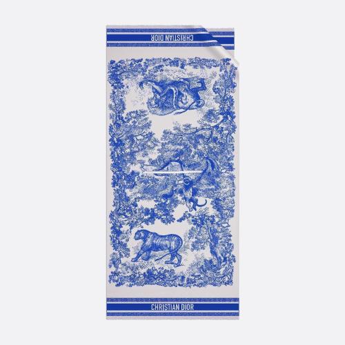  DIOR迪奧 22年春夏 女士 斗篷 Poncho Toile de Jouy Sauvage 21JOU370I602_C506