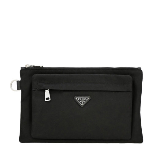 PRADA/普拉達(dá) 男士黑色拉鏈款手拿包 2NG012-064-F0002