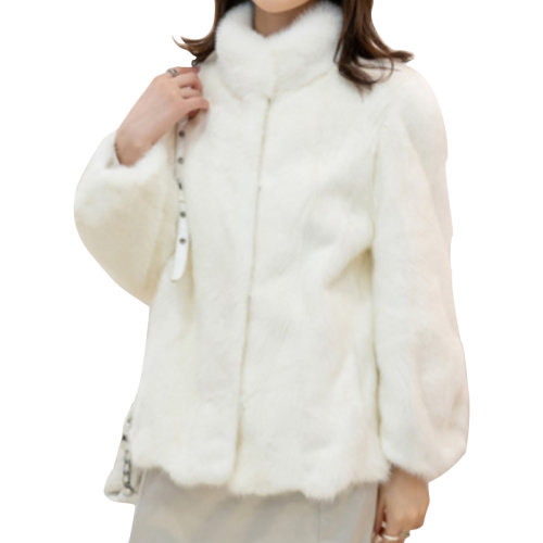 GeleiStory/GeleiStory新款貂皮大衣女白色韓版修身立領(lǐng)整貂水貂皮草外套裘皮女士外套 女士皮草
