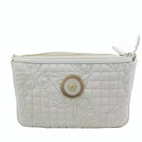 Versace 白色巴洛克立體花鏈條包 DP8D338S DNAR2S