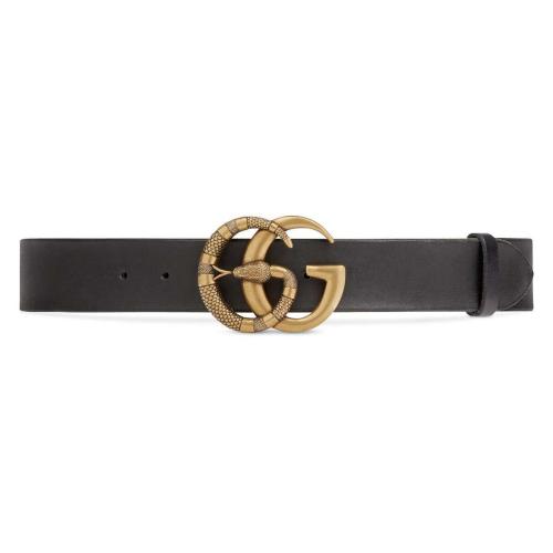  GUCCI古馳 22年秋冬 女士 蛇形雙G帶扣皮革腰帶 458949 CVE0T 1000