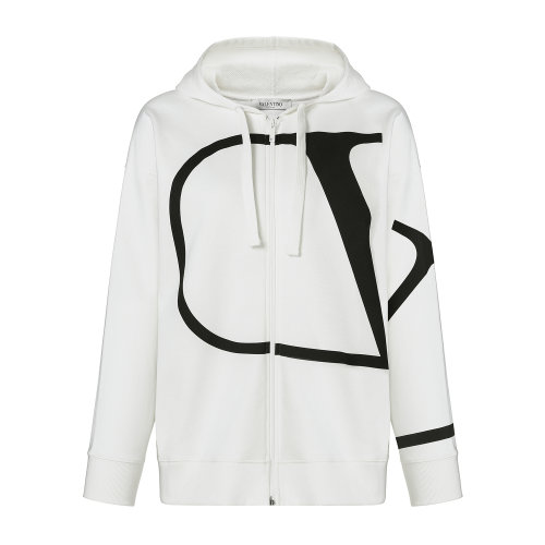 Valentino/華倫天奴 白色/黑色 女士VLOGO拉鏈衛(wèi)衣 TB3MF04R537A01 2020早春