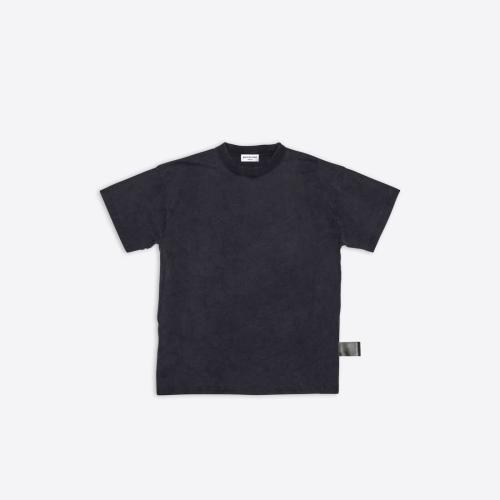  BALENCIAGA巴黎世家 22年春夏 女士 短袖T恤 Womens Balenciaga Tab T-shirt Oversized in Bla