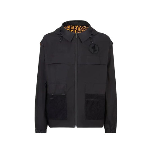 FENDI/芬迪 男士黑色棉質(zhì)夾克 FAA829 AGBH F0GME