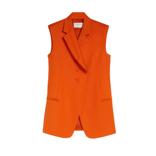 MaxMara/麥絲瑪拉 22年早春新款 BIACCO系列 女士橙色純棉無袖西裝外套夾克2281012706002