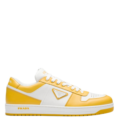 PRADA/普拉達 22年早春新款 Downtown系列 男士白色/太陽色皮革運動鞋2EE364_3LKG_F0A7U