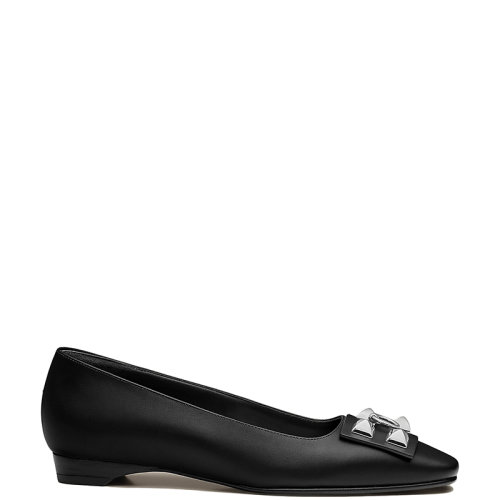 HERMES/愛馬仕 22年秋冬新款 Danseuse系列 女士黑色小牛皮芭蕾平底鞋H212025Z02365