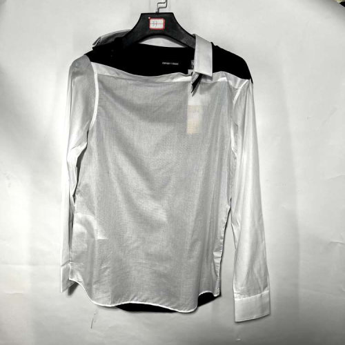 Emporio Armani/安普里奧阿瑪尼 黑白拼色男士長袖襯衫