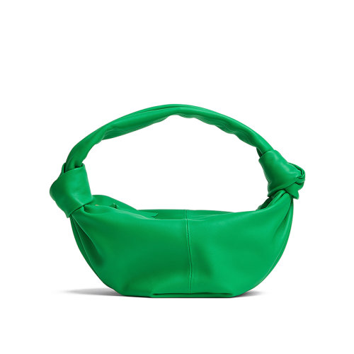 Bottega Veneta/葆蝶家 22新款 女士鸚鵡綠小牛皮皮革雙結(jié)手提包629635V1BW03722