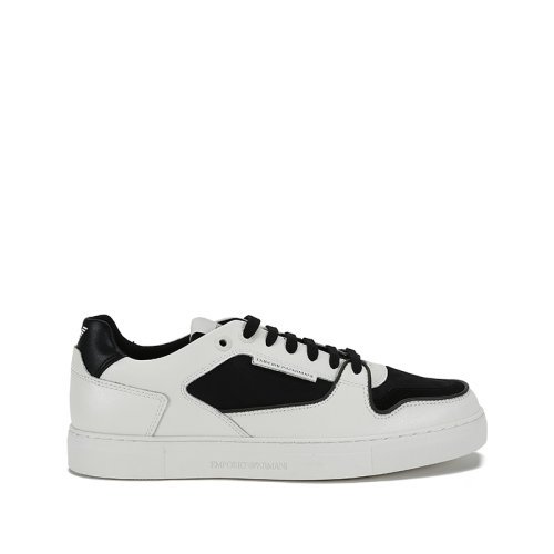 Emporio Armani/安普里奧阿瑪尼 男士皮革/織物系帶休閑運(yùn)動(dòng)鞋板鞋 X4X549 XM957