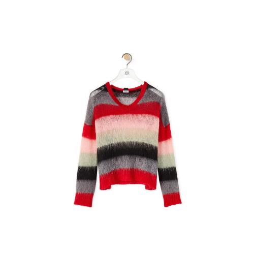  LOEWE羅意威 22年秋冬 女士 針織衫 Stripe sweater in mohair S359Y14K78-7209