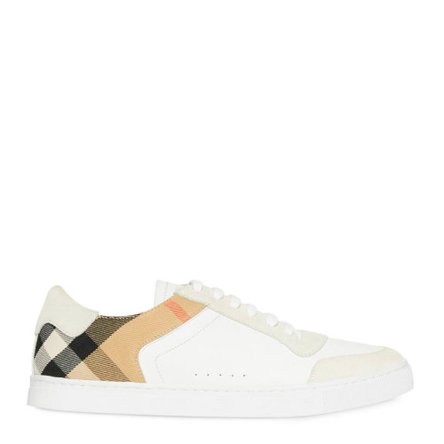 BURBERRY/博柏利 男士拼色經(jīng)典House格紋麂皮拼皮革低幫板鞋運(yùn)動鞋休閑鞋男鞋 多色可選