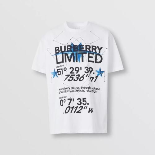  BURBERRY 22年秋冬 男士 星座印花棉質(zhì)寬松 T 恤衫 80611941