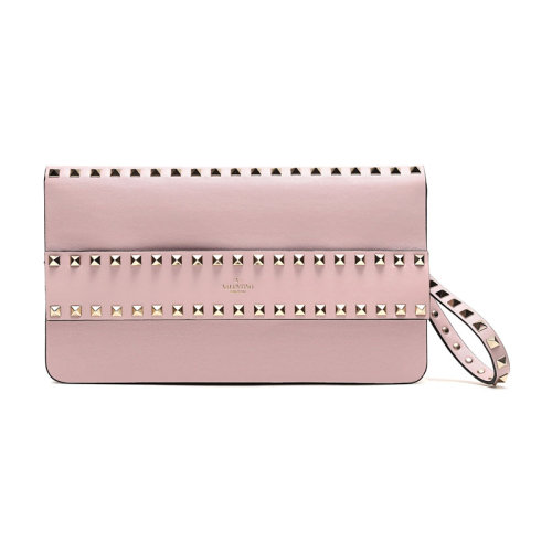 Valentino/華倫天奴 女士皮質(zhì)鉚釘裝飾手拿包 SW2B0E80BOL