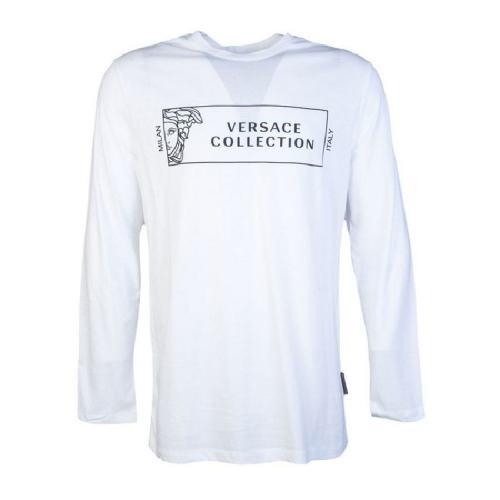  VERSACE COLLECTION/VERSACE COLLECTION 男士白色棉質(zhì)長(zhǎng)袖T恤 V800491RVJ00633 V7013 PLFSX