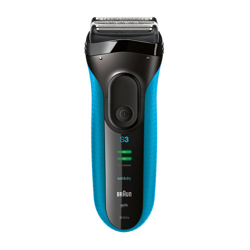 Braun/博朗 剃須刀電動刮胡刀三刀頭充電往復式干濕雙剃剃胡刀胡須刀3系3040 藍色