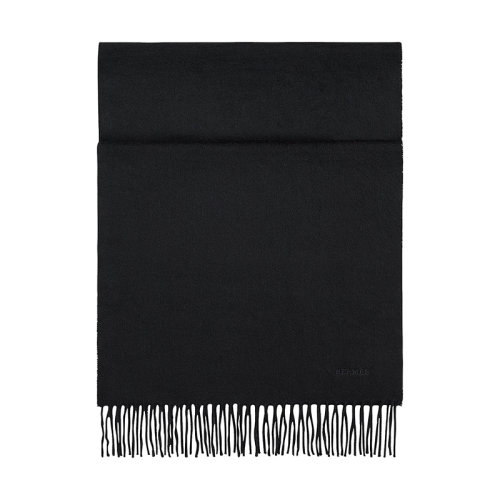 HERMES/愛馬仕 22年早春新款 男士黑色純羊絨圍巾H393700T03