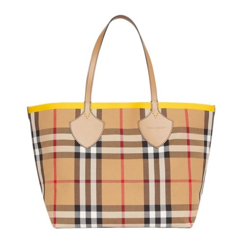 BURBERRY/博柏利 女士經(jīng)典Vintage格紋超大雙面兩用單肩包手提包托特包女包 8006585