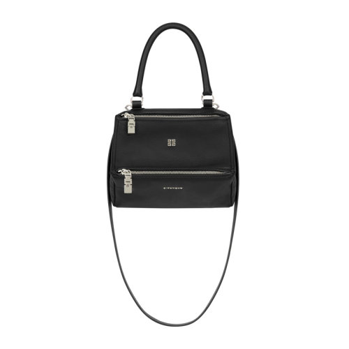 Givenchy/紀(jì)梵希 PANDORA系列小號(hào)女士黑色粒面羊皮革經(jīng)典銀色飾面拉鏈開合單肩包斜挎包女包 BB50J3B00B-001