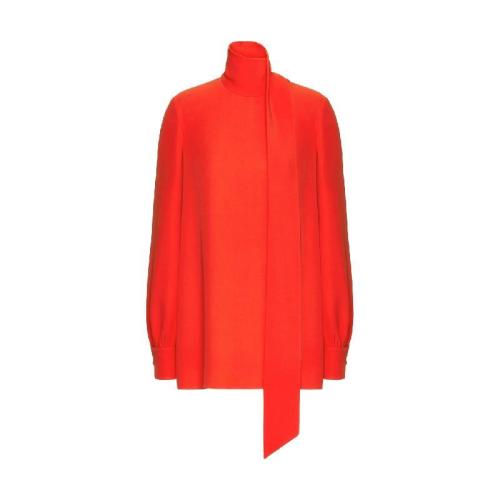  VALENTINO華倫天奴 22年秋冬 女士 長(zhǎng)袖襯衫 TOP EN CADY COUTURE WB3AE6351MM07D 預(yù)定商品1-3周發(fā)貨