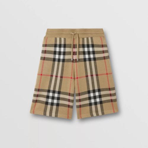  BURBERRY 22年秋冬 男士 格紋絲毛混紡提花短褲 80435721